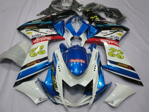 22 Bianco & Blu 2007-2008 GSXR 1000 Carena Moto 22 Bianco & Blu 2007-2008 GSXR 1000 Carena Moto