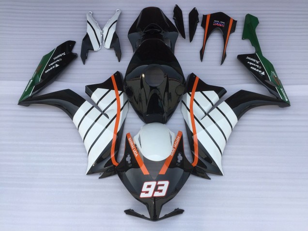 93 Baracuda Bianco & Nero 2012-2016 CBR1000RR Carena Moto 93 Baracuda Bianco & Nero 2012-2016 CBR1000RR Carena Moto