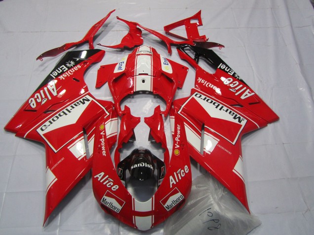 Alice & Marlboro 2007-2014 Ducati 848 1098 1198 Carena Moto Alice & Marlboro 2007-2014 Ducati 848 1098 1198 Carena Moto