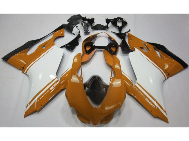 Arancio Lucido Bianco & Nero 2011-2014 Ducati 1199 Carena Moto Arancio Lucido Bianco & Nero 2011-2014 Ducati 1199 Carena Moto