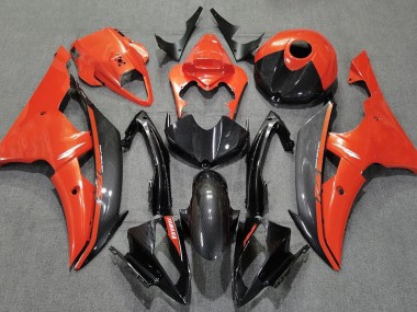 Arancione Lucido & Fibra Di Carbonio 2008-2016 R6 Carena Moto