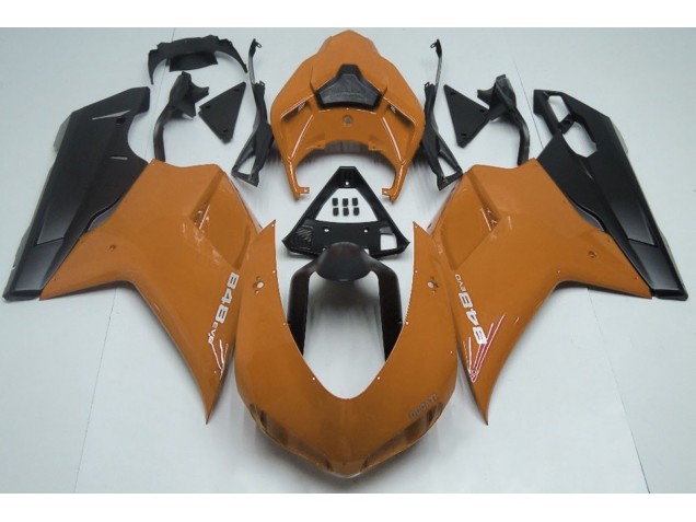 Arancione Lucido & Nero 2007-2014 Ducati 848 1098 1198 Carena Moto