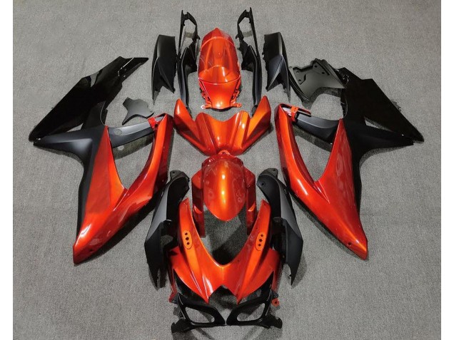 Arancione Vibrante In Nero 2008-2010 GSXR 600-750 Carena Moto Arancione Vibrante In Nero 2008-2010 GSXR 600-750 Carena Moto