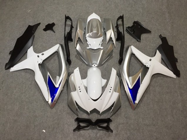 Argento Bianco Blu 2008-2010 GSXR 600-750 Carena Moto Argento Bianco Blu 2008-2010 GSXR 600-750 Carena Moto