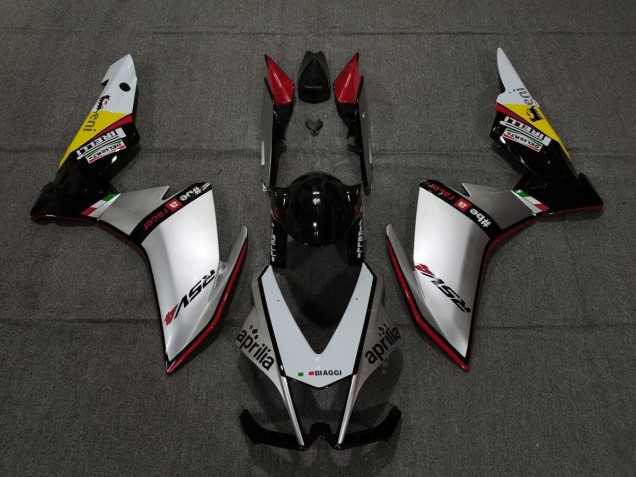 Argento Pirelli & Rosso 2010-2015 RSV4 1000 Carena Moto Argento Pirelli & Rosso 2010-2015 RSV4 1000 Carena Moto