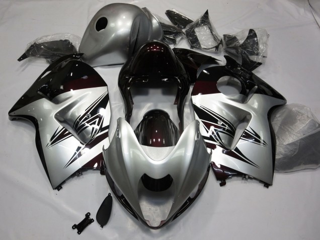 Argento & Rosso Scuro 1997-2007 GSXR 1300 Carena Moto Argento & Rosso Scuro 1997-2007 GSXR 1300 Carena Moto