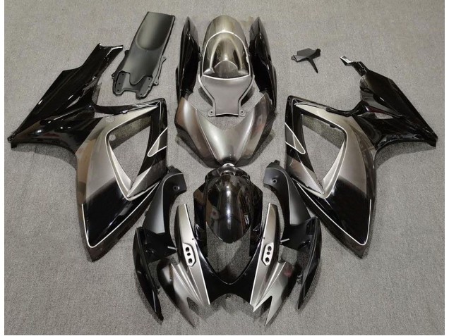 Argento Scuro & Nero 2006-2007 GSXR 600-750 Carena Moto Argento Scuro & Nero 2006-2007 GSXR 600-750 Carena Moto