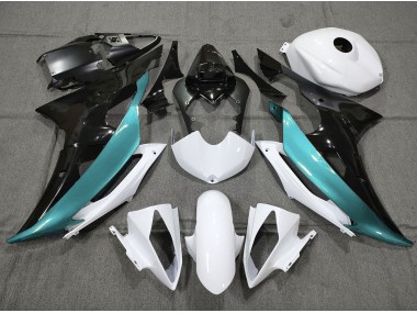 Azzurro Personalizzato In Bianco & Nero 2008-2016 R6 Carena Moto