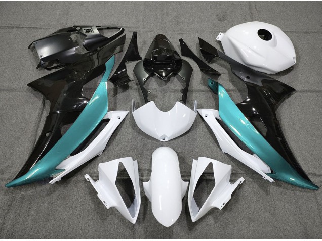Azzurro Personalizzato In Bianco & Nero 2008-2016 R6 Carena Moto Azzurro Personalizzato In Bianco & Nero 2008-2016 R6 Carena Moto