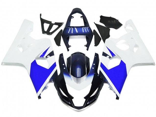 Bianco Brillante & Blu 2004-2005 GSXR 600-750 Carena Moto Bianco Brillante & Blu 2004-2005 GSXR 600-750 Carena Moto