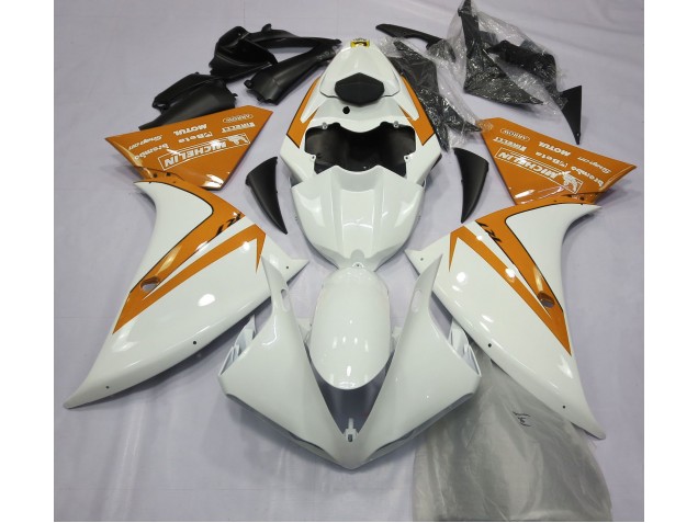 Bianco Lucido & Arancione 2012-2014 R1 Carena Moto Bianco Lucido & Arancione 2012-2014 R1 Carena Moto