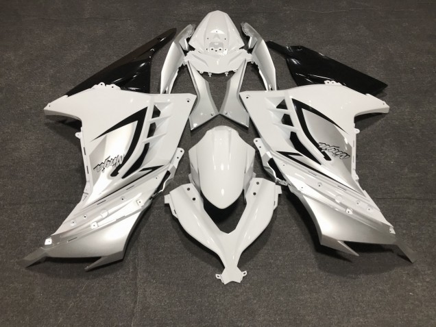Bianco Lucido & Argento 2013-2018 Ninja 300 Carena Moto Bianco Lucido & Argento 2013-2018 Ninja 300 Carena Moto