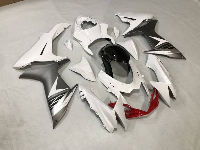Bianco Lucido & Argento Opaco 2011-2024 GSXR 600-750 Carena Moto Bianco Lucido & Argento Opaco 2011-2024 GSXR 600-750 Carena Moto