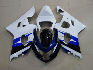 Bianco Lucido & Blu Intenso 2004-2005 GSXR 600-750 Carena Moto