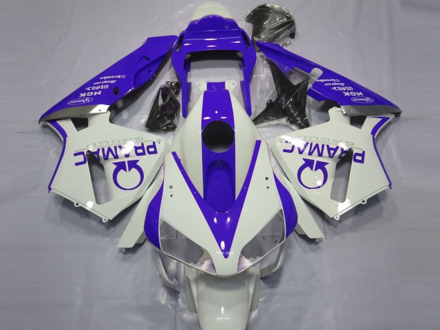 Bianco Lucido & Blu Pramac 2003-2004 CBR600RR Carena Moto Bianco Lucido & Blu Pramac 2003-2004 CBR600RR Carena Moto