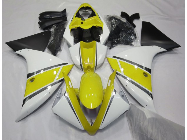 Bianco Lucido & Giallo 2009-2011 R1 Carena Moto Bianco Lucido & Giallo 2009-2011 R1 Carena Moto