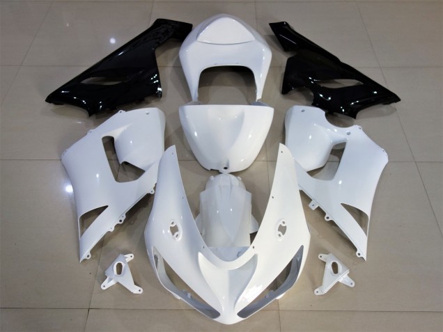 Bianco Lucido & Nero 2005-2006 ZX6R Carena Moto Bianco Lucido & Nero 2005-2006 ZX6R Carena Moto