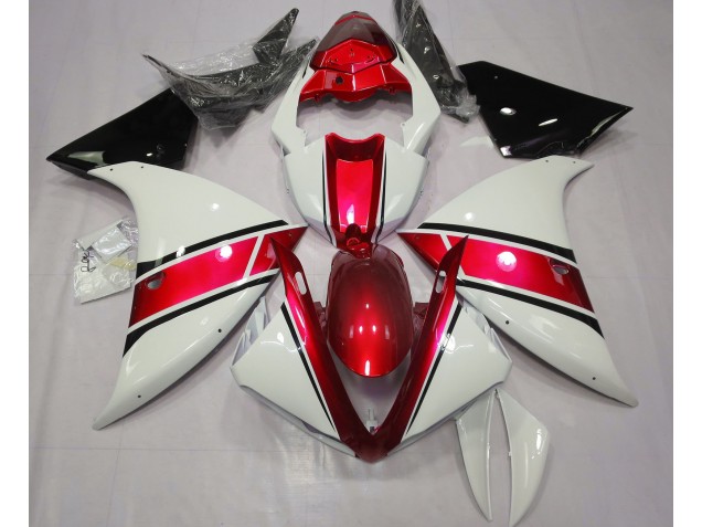 Bianco Lucido & Rosso Metallizzato 2009-2011 R1 Carena Moto Bianco Lucido & Rosso Metallizzato 2009-2011 R1 Carena Moto