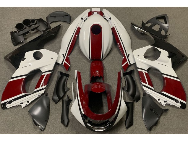 Bianco Lucido & Rosso Scuro 1998-2007 YZF600 Carena Moto Bianco Lucido & Rosso Scuro 1998-2007 YZF600 Carena Moto