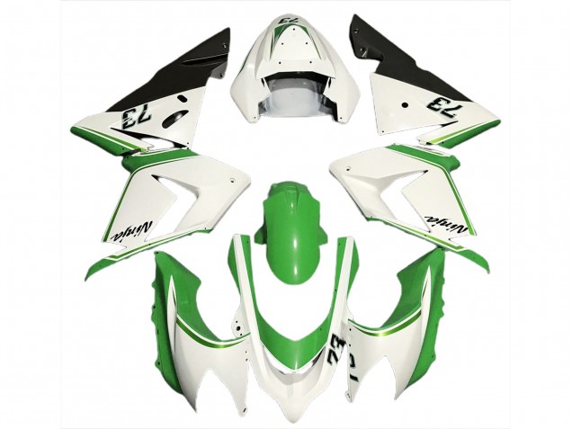 Bianco Lucido & Verde 2004-2005 ZX10R Carena Moto Bianco Lucido & Verde 2004-2005 ZX10R Carena Moto