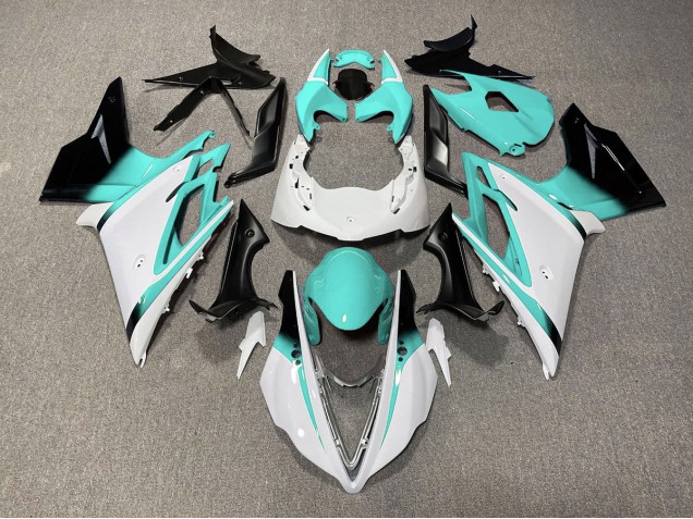 Bianco Lucido & Verde Acqua 2013-2016 Daytona 675 Carena Moto Bianco Lucido & Verde Acqua 2013-2016 Daytona 675 Carena Moto