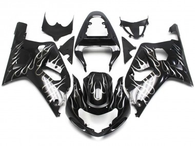 Bianco & Nero Lucido Fiamma 2001-2003 GSXR 600-750 Carena Moto