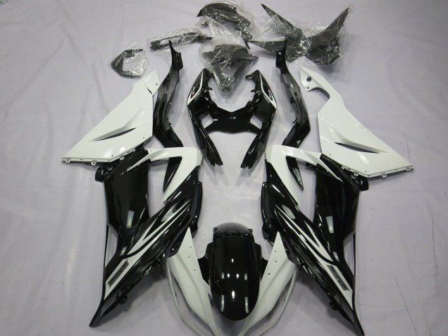 Bianco Nero Lucido Semplice 2013-2018 ZX6R Carena Moto Bianco Nero Lucido Semplice 2013-2018 ZX6R Carena Moto