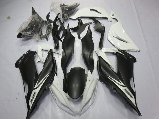 Bianco Nero Opaco 2013-2018 ZX6R Carena Moto Bianco Nero Opaco 2013-2018 ZX6R Carena Moto