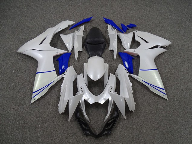 Bianco Perla & Blu Scuro 2011-2024 GSXR 600-750 Carena Moto Bianco Perla & Blu Scuro 2011-2024 GSXR 600-750 Carena Moto