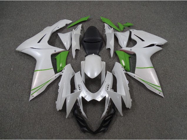 Bianco Perla & Verde 2011-2024 GSXR 600-750 Carena Moto Bianco Perla & Verde 2011-2024 GSXR 600-750 Carena Moto