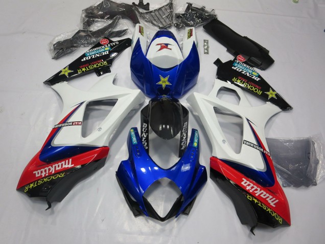 Bianco Rockstar 2007-2008 GSXR 1000 Carena Moto Bianco Rockstar 2007-2008 GSXR 1000 Carena Moto