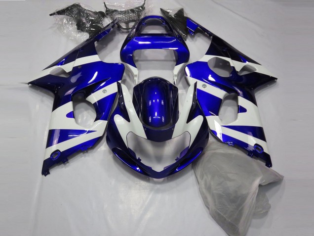Blu Lucido & Bianco 2000-2002 GSXR 1000 Carena Moto Blu Lucido & Bianco 2000-2002 GSXR 1000 Carena Moto