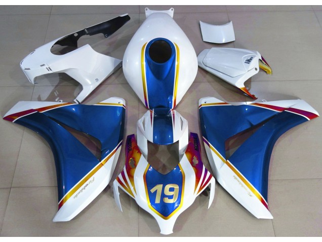 Blu Lucido & Bianco 2008-2011 CBR1000RR Carena Moto Blu Lucido & Bianco 2008-2011 CBR1000RR Carena Moto