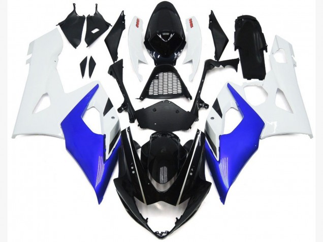 Blu Lucido & Bianco Lucido 2005-2006 GSXR 1000 Carena Moto Blu Lucido & Bianco Lucido 2005-2006 GSXR 1000 Carena Moto