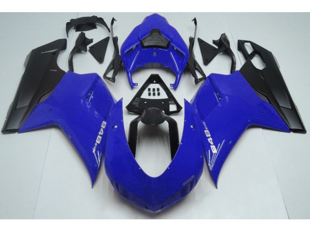 Blu Lucido & Nero 2007-2014 Ducati 848 1098 1198 Carena Moto