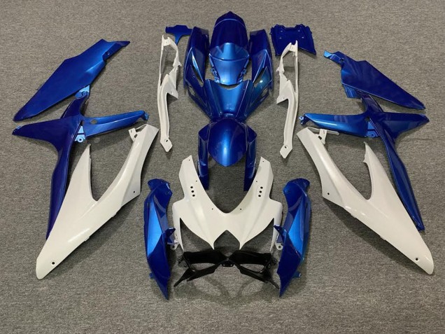 Blu Perla & Bianco 2008-2010 GSXR 600-750 Carena Moto Blu Perla & Bianco 2008-2010 GSXR 600-750 Carena Moto