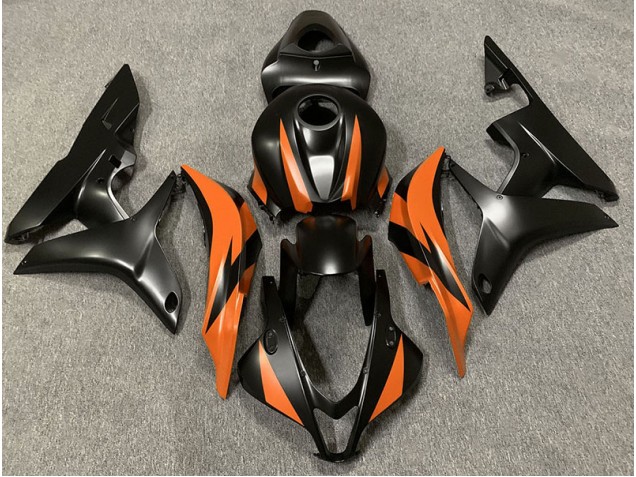 Design Nero Opaco & Arancione 2007-2008 CBR600RR Carena Moto Design Nero Opaco & Arancione 2007-2008 CBR600RR Carena Moto