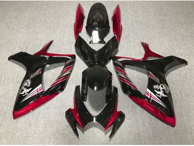 Design Rosso Lucido & Nero 2006-2007 GSXR 600-750 Carena Moto