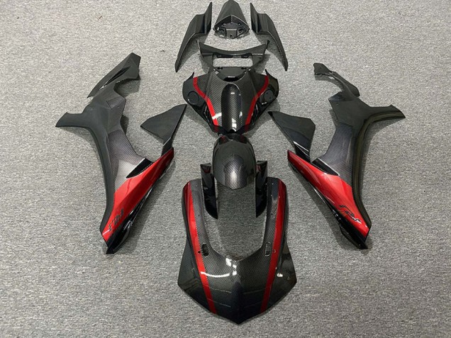 Fibra Di Carbonio Stile & Rosso 2015-2019 R1 Carena Moto Fibra Di Carbonio Stile & Rosso 2015-2019 R1 Carena Moto