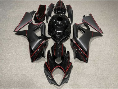 Finiture Nere & Rosse Opache & Lucide 2007-2008 GSXR 1000 Carena Moto