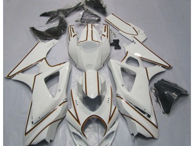 Gessato Bianco Arancione Lucido 2007-2008 GSXR 1000 Carena Moto