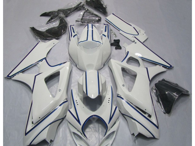 Gessato Bianco Blu Lucido 2007-2008 GSXR 1000 Carena Moto