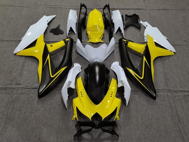 Giallo Lucido & Bianco 2008-2010 GSXR 600-750 Carena Moto Giallo Lucido & Bianco 2008-2010 GSXR 600-750 Carena Moto