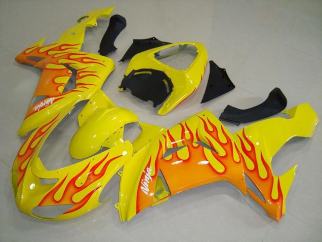 Jaune Orange Flamme 2006-2007 ZX10R Carena Moto Jaune Orange Flamme 2006-2007 ZX10R Carena Moto