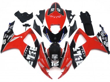 Loghi Rossi & Neri Personalizzati 2006-2007 GSXR 600-750 Carena Moto