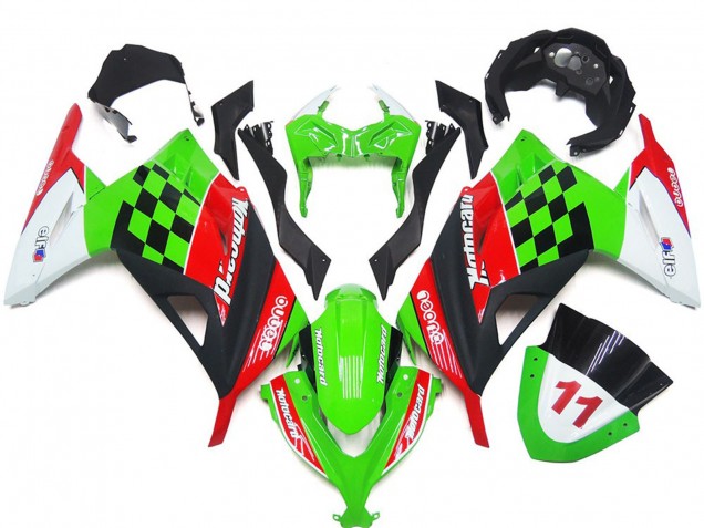 Lucido A Quadri Rosso & Nero 2013-2018 Ninja 300 Carena Moto Lucido A Quadri Rosso & Nero 2013-2018 Ninja 300 Carena Moto