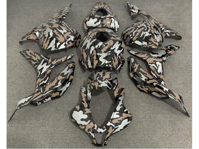 Marrone Chiaro & Argento Camo 2009-2012 CBR600RR Carena Moto Marrone Chiaro & Argento Camo 2009-2012 CBR600RR Carena Moto