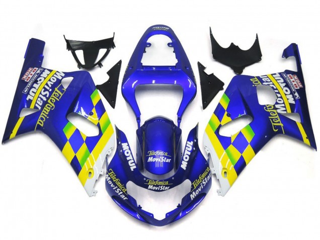Movistar Blu Lucido 2001-2003 GSXR 600-750 Carena Moto Movistar Blu Lucido 2001-2003 GSXR 600-750 Carena Moto