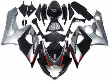Nero & Argento Lucido Con Rosso 2005-2006 GSXR 1000 Carena Moto