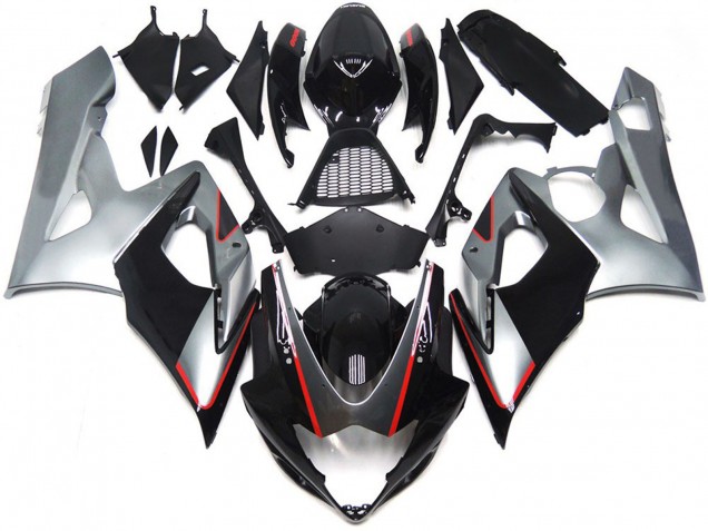 Nero & Argento Lucido Con Rosso 2005-2006 GSXR 1000 Carena Moto Nero & Argento Lucido Con Rosso 2005-2006 GSXR 1000 Carena Moto